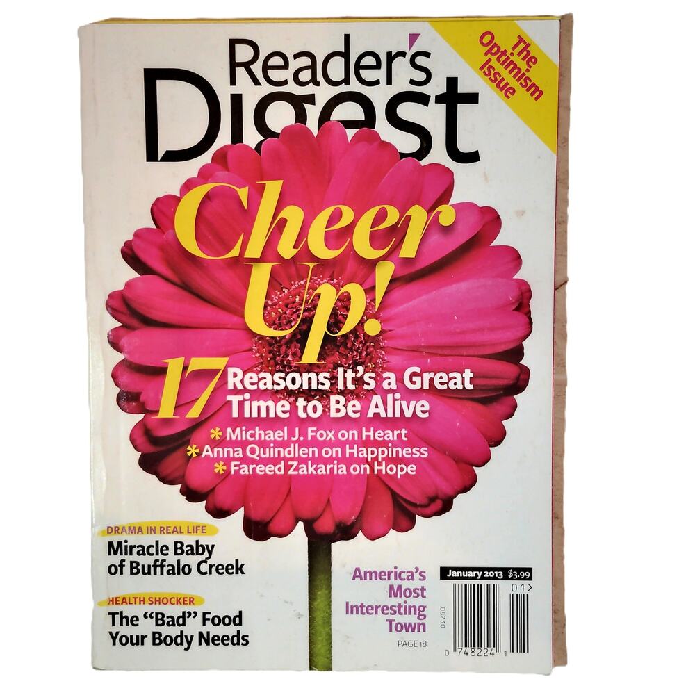 Reader's Digest January 2013 The Optimism Issue Cheer Up! Magazine Back Issue